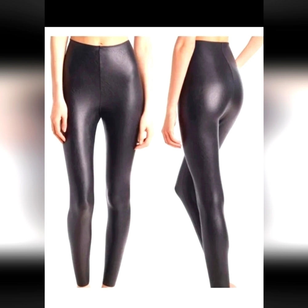 COMMANDO Perfect Control Faux Leather Leggings Medium Black